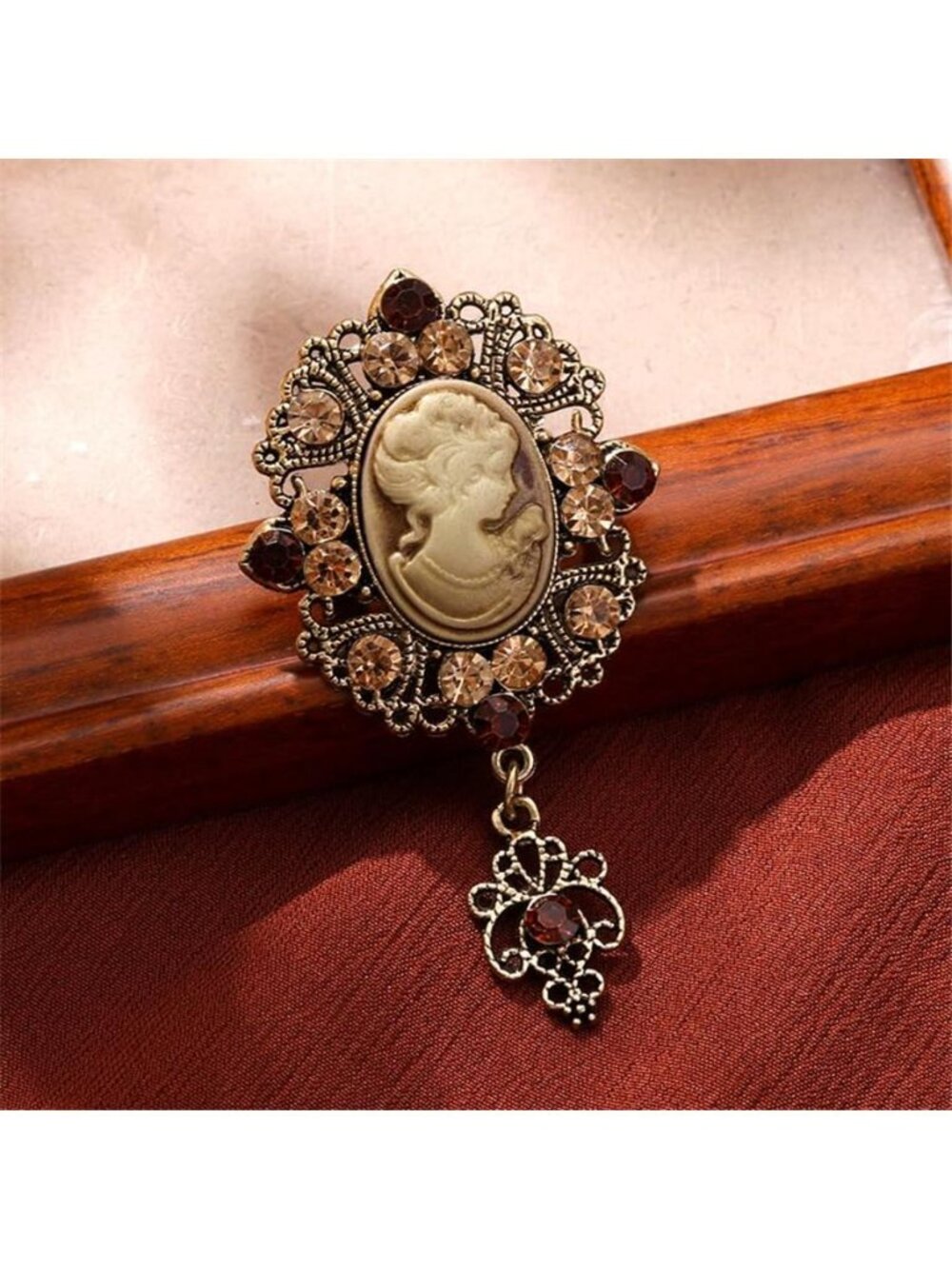 Vintage Austrian Crystal Brooch Pin for Women Men Dainty Antique Teardrop - Picture 5 of 7